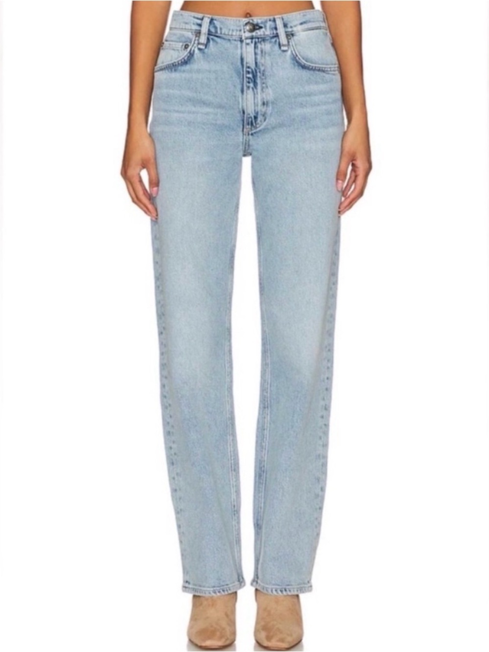 Rag & Bone Harlow Mid Rise Straight Jeans